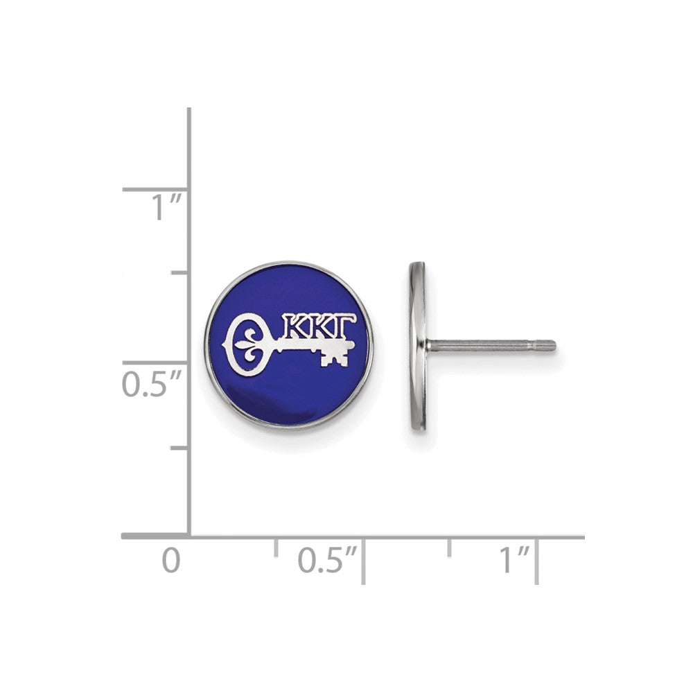 Sterlingsilber Rhodiniert Logoart Kappa Gamma Sorority Symbol Farbe Emaille Ohrstecker