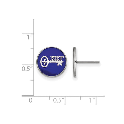Sterlingsilber Rhodiniert Logoart Kappa Gamma Sorority Symbol Farbe Emaille Ohrstecker