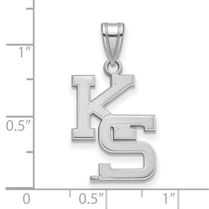 Sterlingsilber Rhodiniert Logoart Kansas State University K S Groß Anhänger