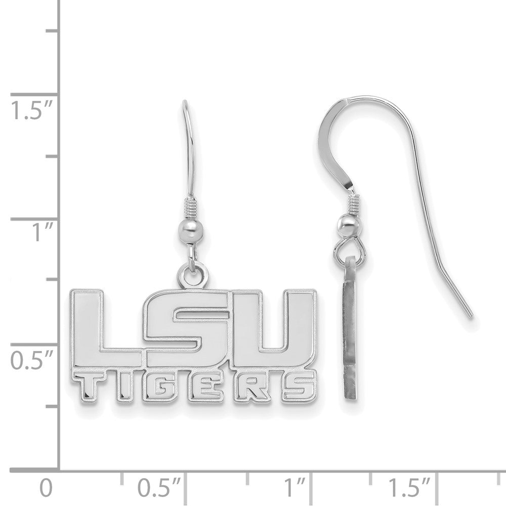 Sterlingsilber Rhodiniert Logoart Louisiana State University L S U Tigers Klein Hängend Draht Ohrringe