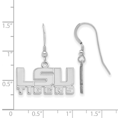 Sterlingsilber Rhodiniert Logoart Louisiana State University L S U Tigers Klein Hängend Draht Ohrringe
