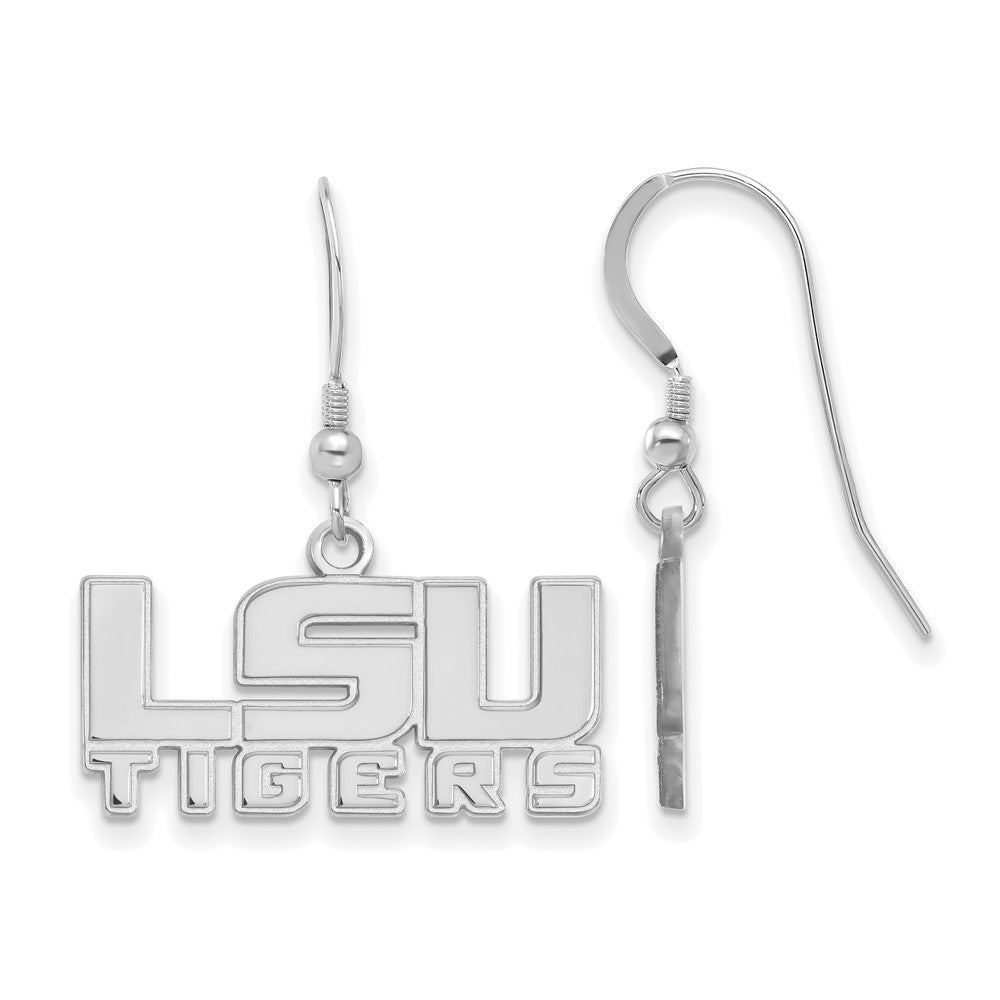 Sterlingsilber Rhodiniert Logoart Louisiana State University L S U Tigers Klein Hängend Draht Ohrringe