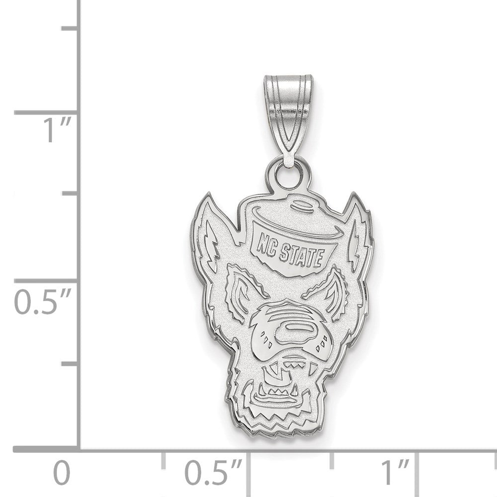 10K Weißgold Logoart North Carolina State University Wolf Groß Anhänger
