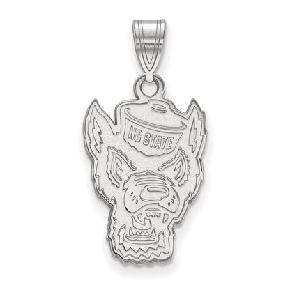 10K Weißgold Logoart North Carolina State University Wolf Groß Anhänger