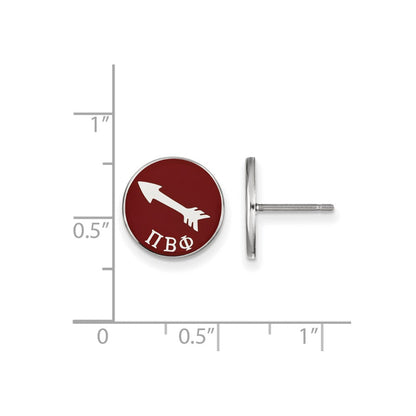 Sterlingsilber Rhodiniert Logoart Pi Beta Phi Sorority Symbol Farbe Emaille Ohrstecker