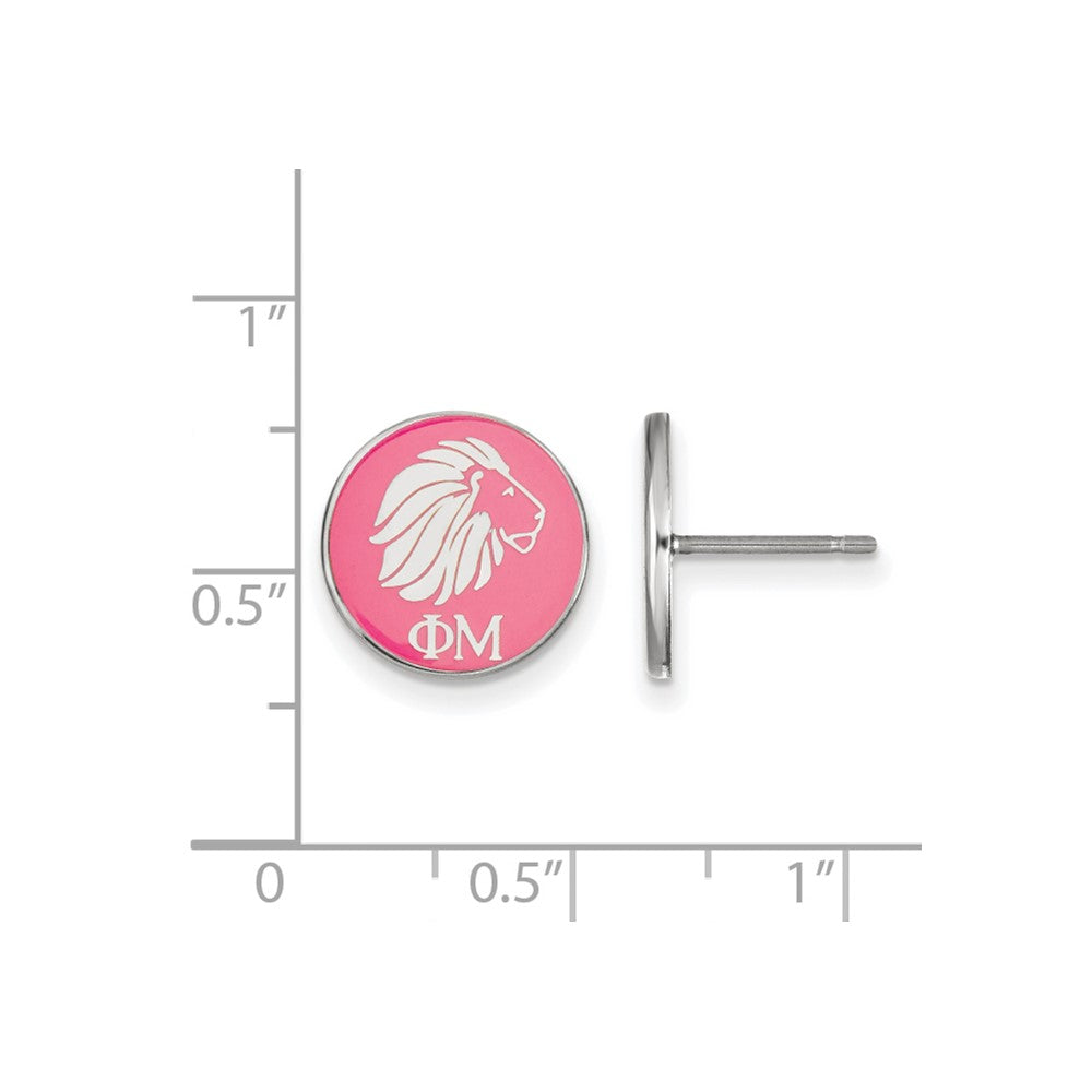 Sterlingsilber Rhodiniert Logoart Phi Mu Sorority Symbol Farbe Emaille Ohrstecker