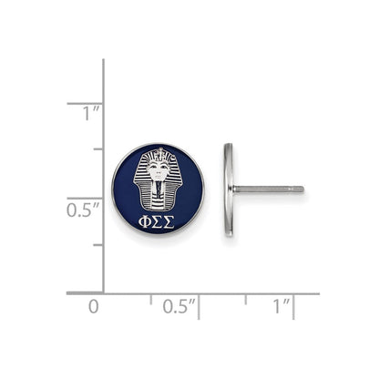 Sterlingsilber Rhodiniert Logoart Phi Sigma Sorority Symbol Farbe Emaille Ohrstecker