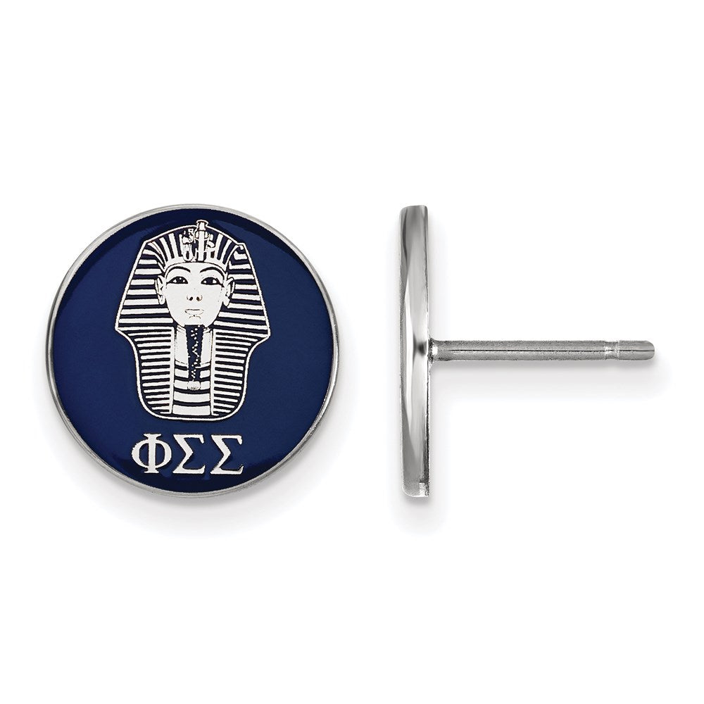 Sterlingsilber Rhodiniert Logoart Phi Sigma Sorority Symbol Farbe Emaille Ohrstecker