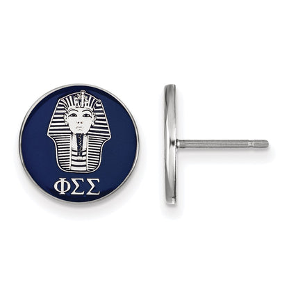 Sterlingsilber Rhodiniert Logoart Phi Sigma Sorority Symbol Farbe Emaille Ohrstecker