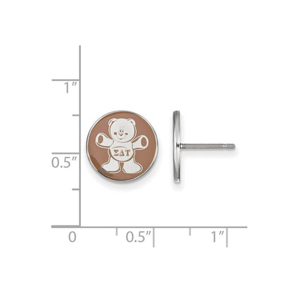 Sterlingsilber Rhodiniert Logoart Sigma Delta Tau Sorority Symbol Farbe Emaille Ohrstecker