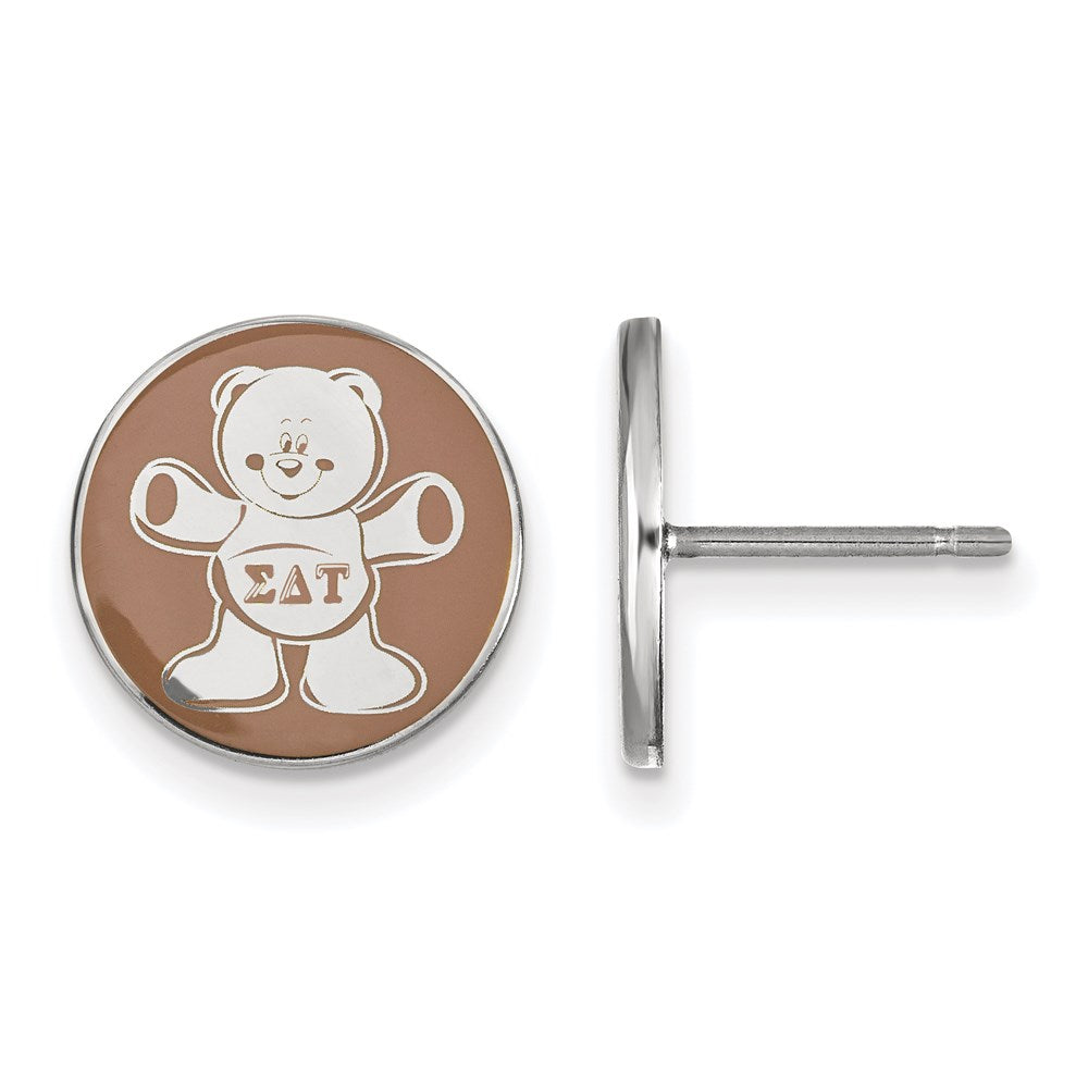 Sterlingsilber Rhodiniert Logoart Sigma Delta Tau Sorority Symbol Farbe Emaille Ohrstecker