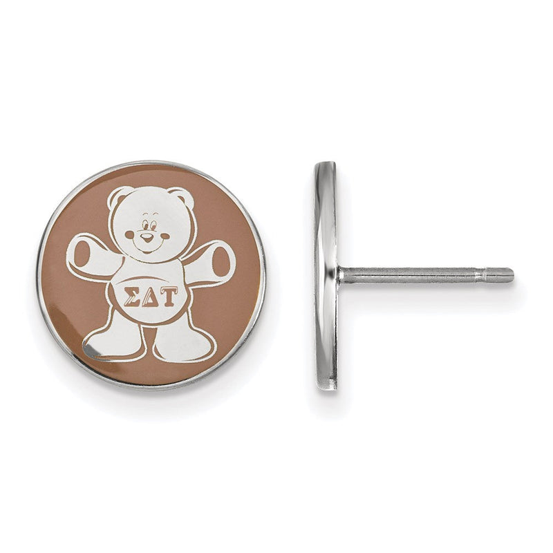 Sterlingsilber Rhodiniert Logoart Sigma Delta Tau Sorority Symbol Farbe Emaille Ohrstecker