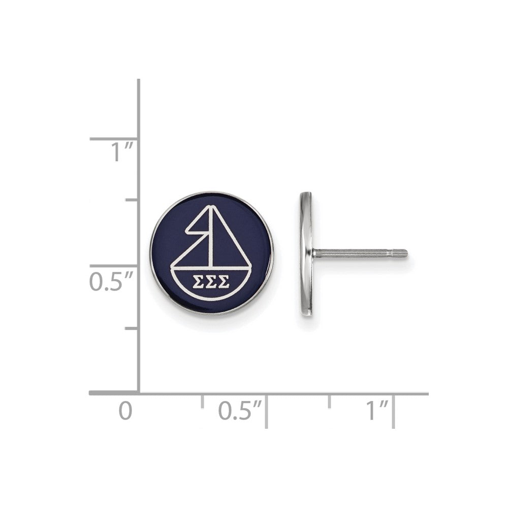 Sterlingsilber Rhodiniert Logoart Sigma Sorority Symbol Farbe Emaille Ohrstecker