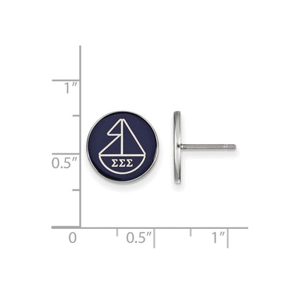 Sterlingsilber Rhodiniert Logoart Sigma Sorority Symbol Farbe Emaille Ohrstecker