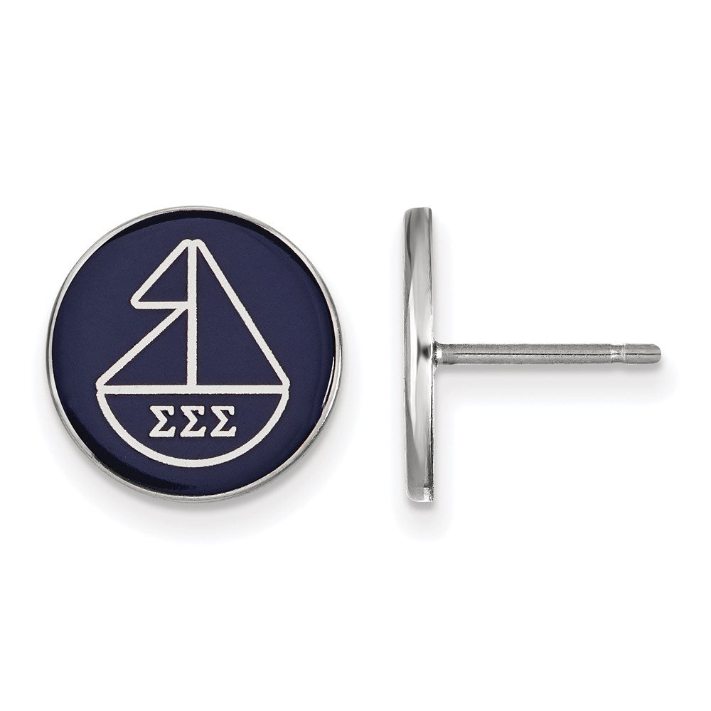 Sterlingsilber Rhodiniert Logoart Sigma Sorority Symbol Farbe Emaille Ohrstecker