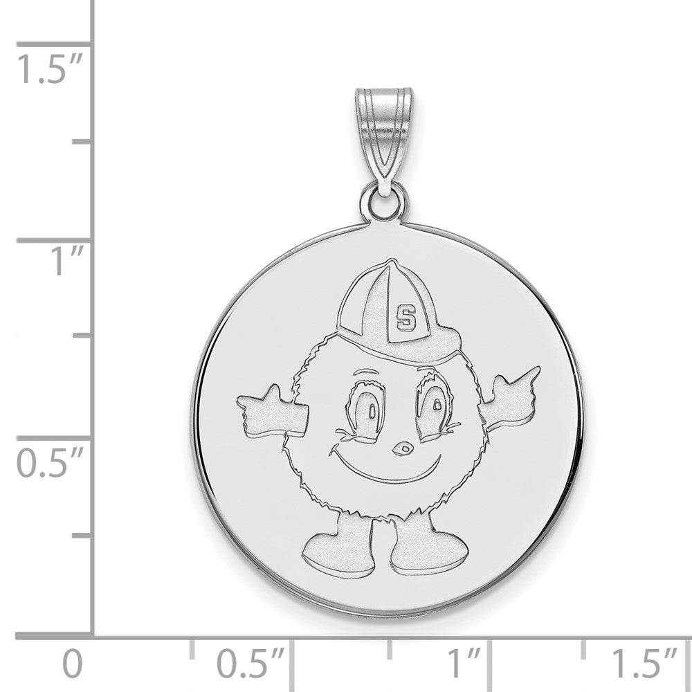 Sterlingsilber Rhodiniert Logoart Syracuse University Mascot Extra Groß Plättchen Anhänger