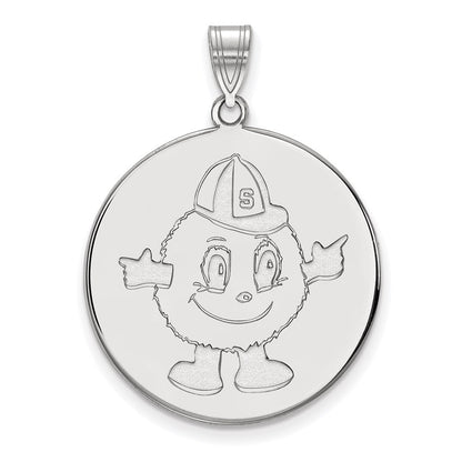 Sterlingsilber Rhodiniert Logoart Syracuse University Mascot Extra Groß Plättchen Anhänger