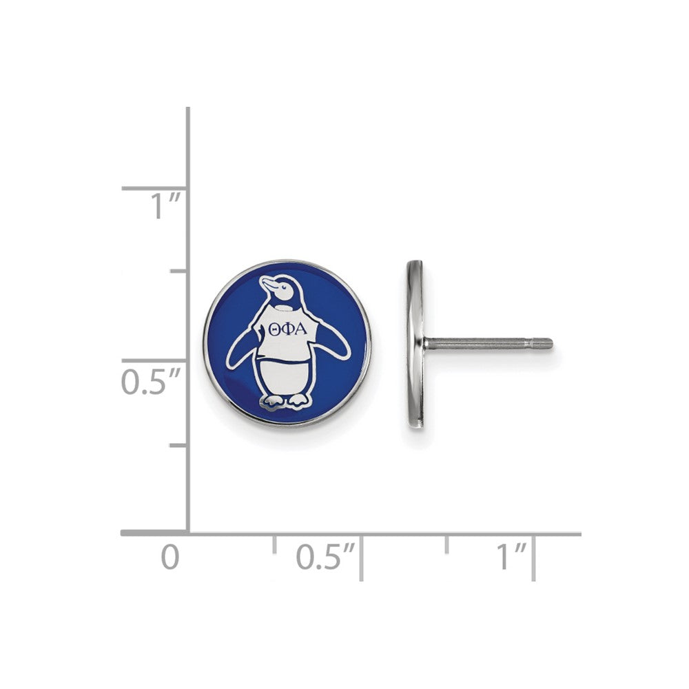 Sterlingsilber Rhodiniert Logoart Theta Phi Alpha Sorority Symbol Farbe Emaille Ohrstecker