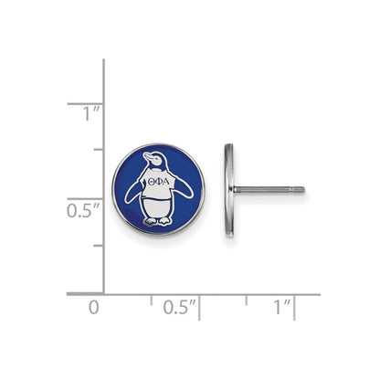 Sterlingsilber Rhodiniert Logoart Theta Phi Alpha Sorority Symbol Farbe Emaille Ohrstecker