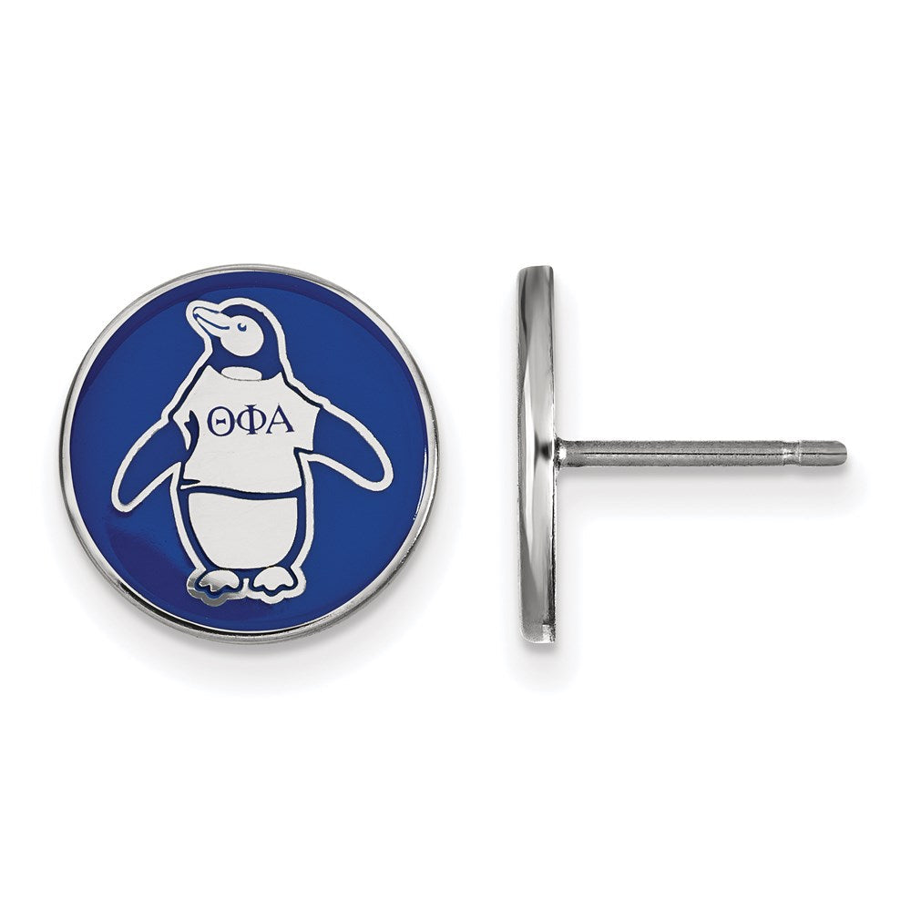 Sterlingsilber Rhodiniert Logoart Theta Phi Alpha Sorority Symbol Farbe Emaille Ohrstecker