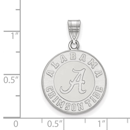 Sterlingsilber Rhodiniert Logoart University Of Alabama Crimson Tide Groß Plättchen Anhänger
