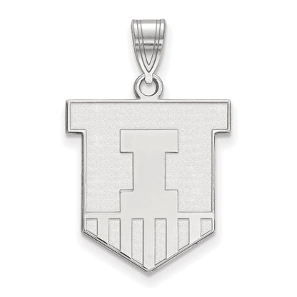 Sterlingsilber Rhodiniert Logoart University Of Illinois Victory Abzeichen Groß Anhänger