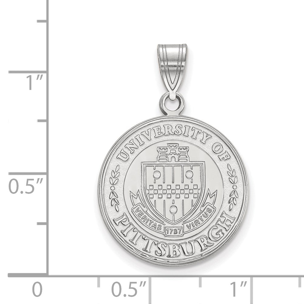 Sterlingsilber Rhodiniert Logoart University Of Pittsburgh Groß Wappen Anhänger