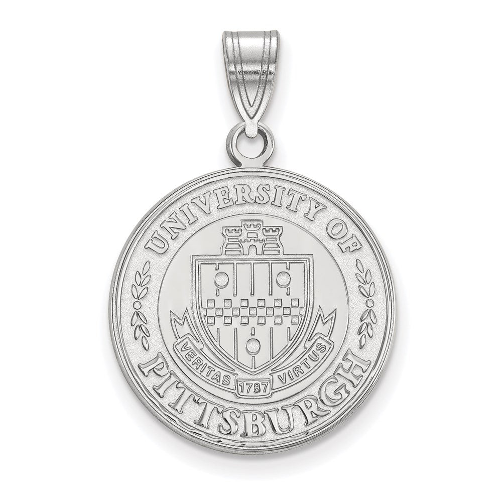 Sterlingsilber Rhodiniert Logoart University Of Pittsburgh Groß Wappen Anhänger