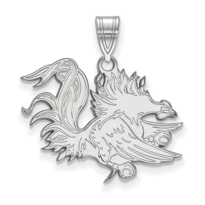 Sterlingsilber Rhodiniert Logoart University Of South Carolina Gamecock Groß Anhänger