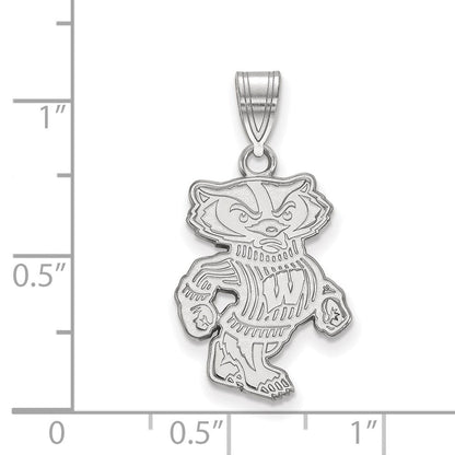 Sterlingsilber Rhodiniert Logoart University Of Wisconsin Badger Groß Anhänger