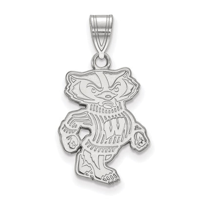 Sterlingsilber Rhodiniert Logoart University Of Wisconsin Badger Groß Anhänger