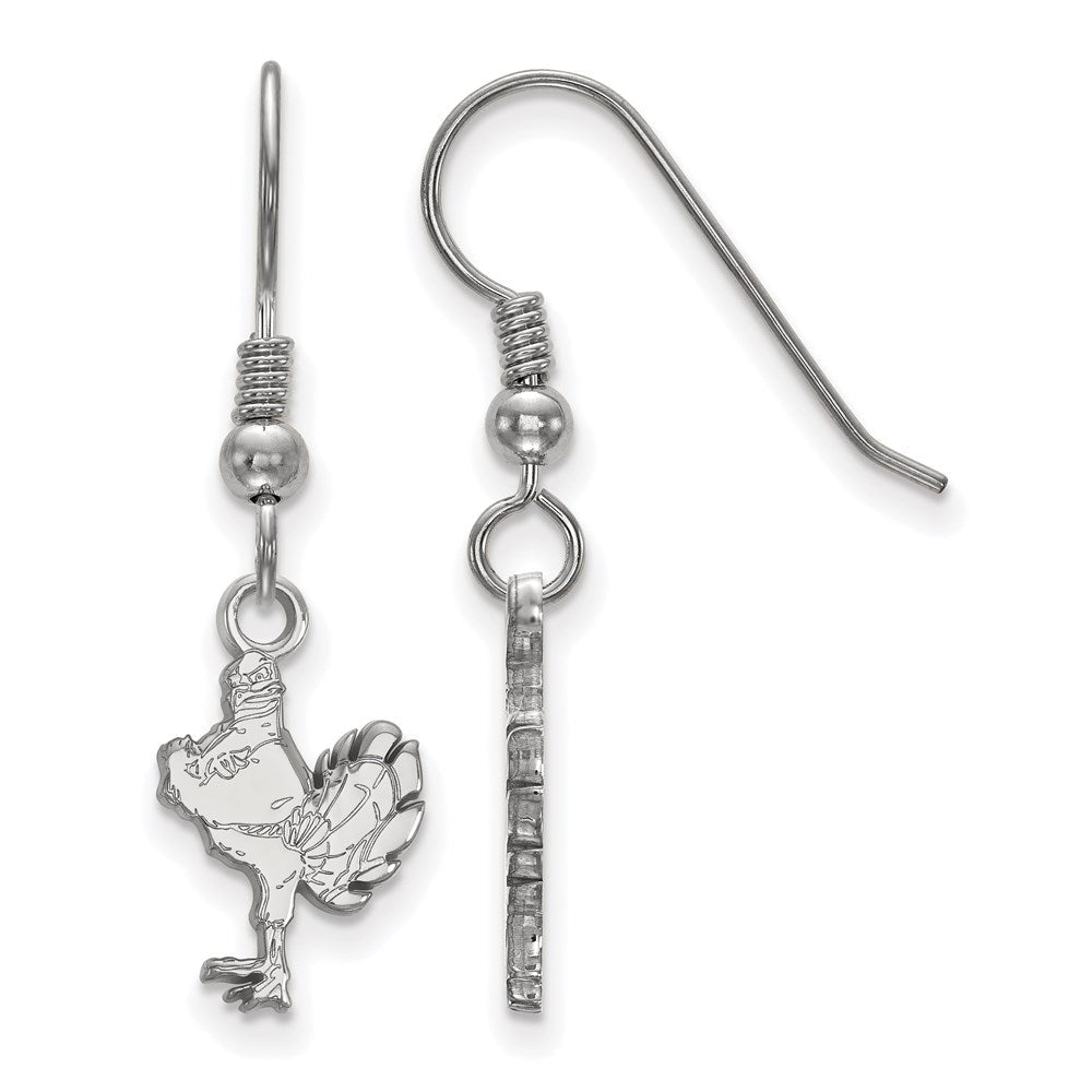 Sterlingsilber Rhodiniert Logoart Virginia Tech Hokiebird Klein Hängend Draht Ohrringe