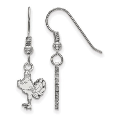 Sterlingsilber Rhodiniert Logoart Virginia Tech Hokiebird Klein Hängend Draht Ohrringe