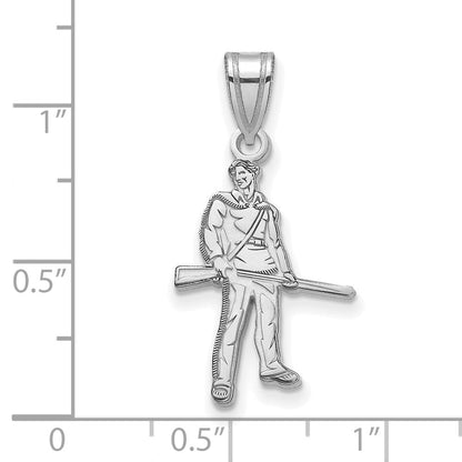 10K Weißgold Logoart West Virginia University Mountaineer Groß Anhänger