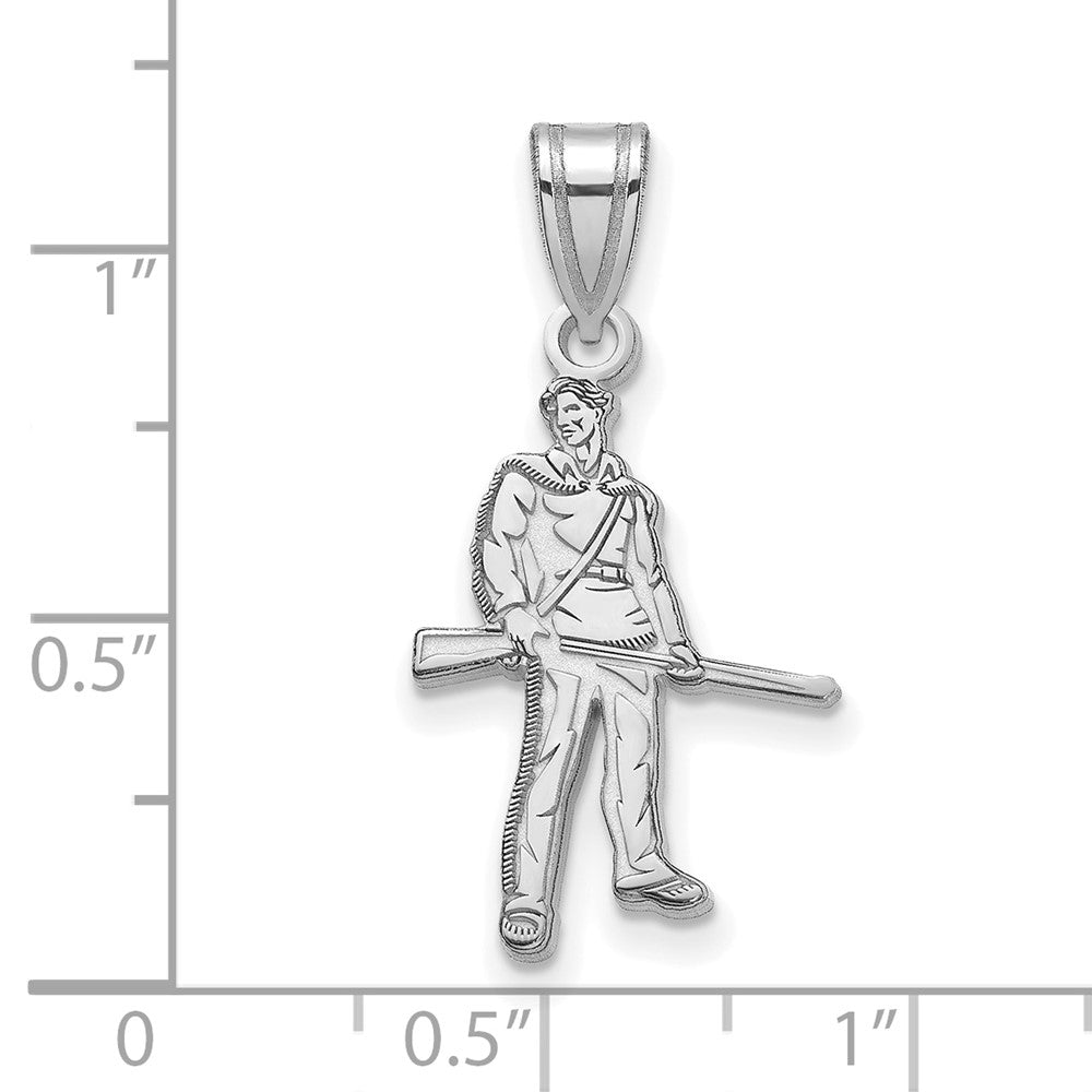 Sterlingsilber Rhodiniert Logoart West Virginia University Mountaineer Groß Anhänger