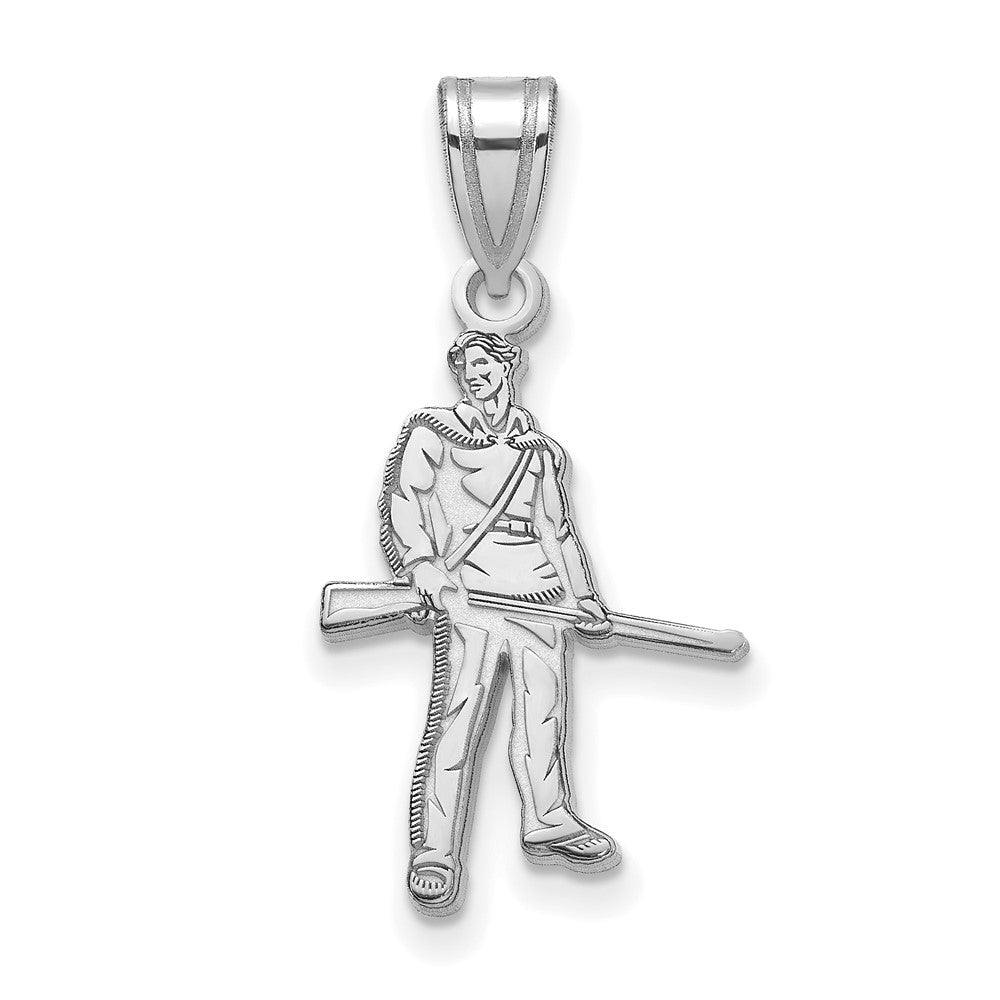 Sterlingsilber Rhodiniert Logoart West Virginia University Mountaineer Groß Anhänger