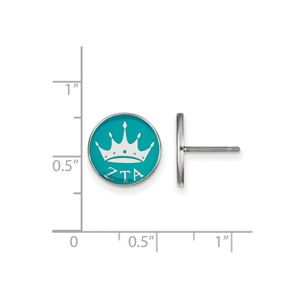 Sterlingsilber Rhodiniert Logoart Zeta Tau Alpha Sorority Symbol Farbe Emaille Ohrstecker