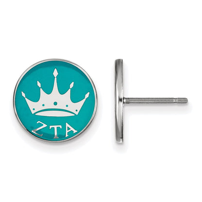 Sterlingsilber Rhodiniert Logoart Zeta Tau Alpha Sorority Symbol Farbe Emaille Ohrstecker
