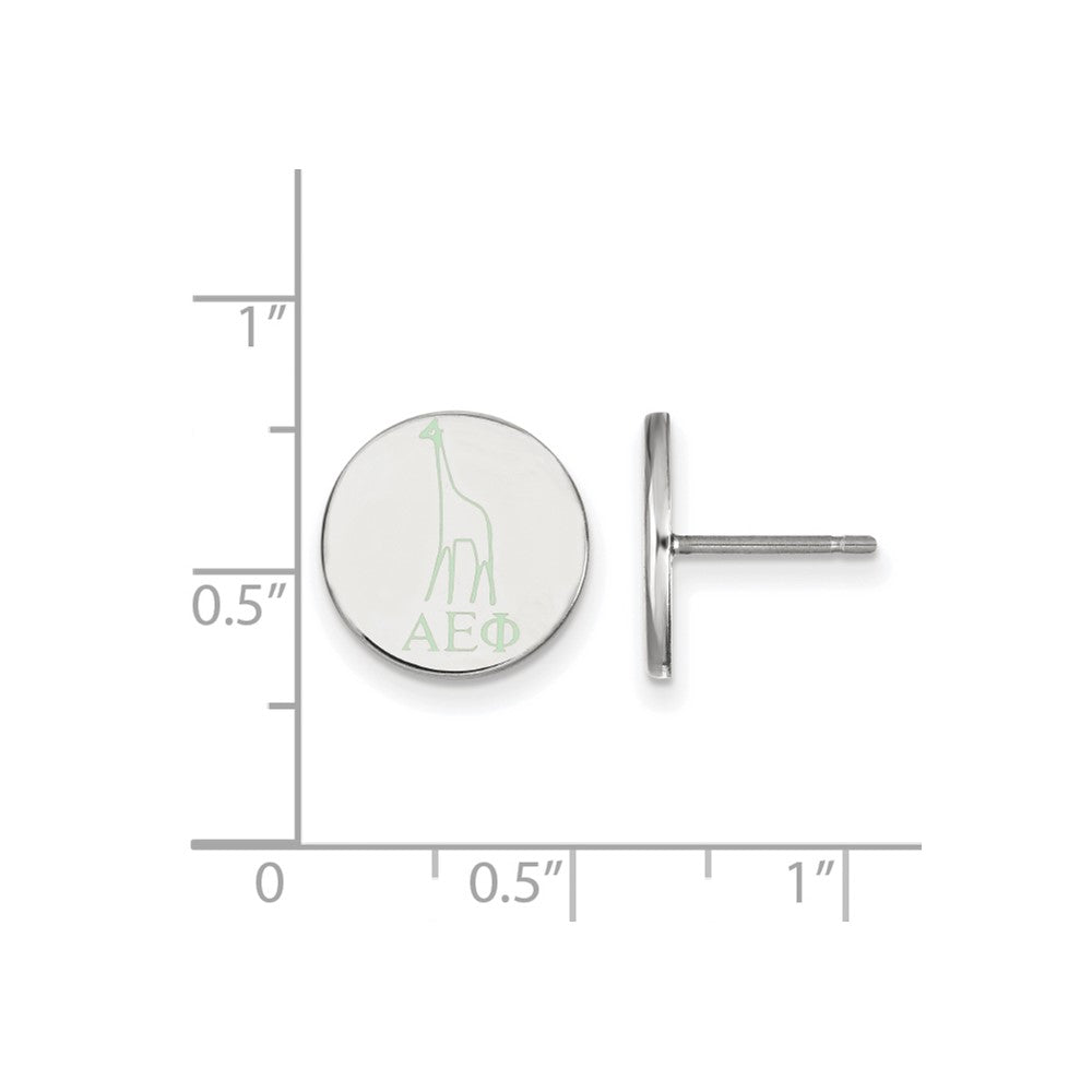 Sterlingsilber Rhodiniert Logoart Alpha Epsilon Phi Sorority Symbol Farbe Emaille Ohrstecker