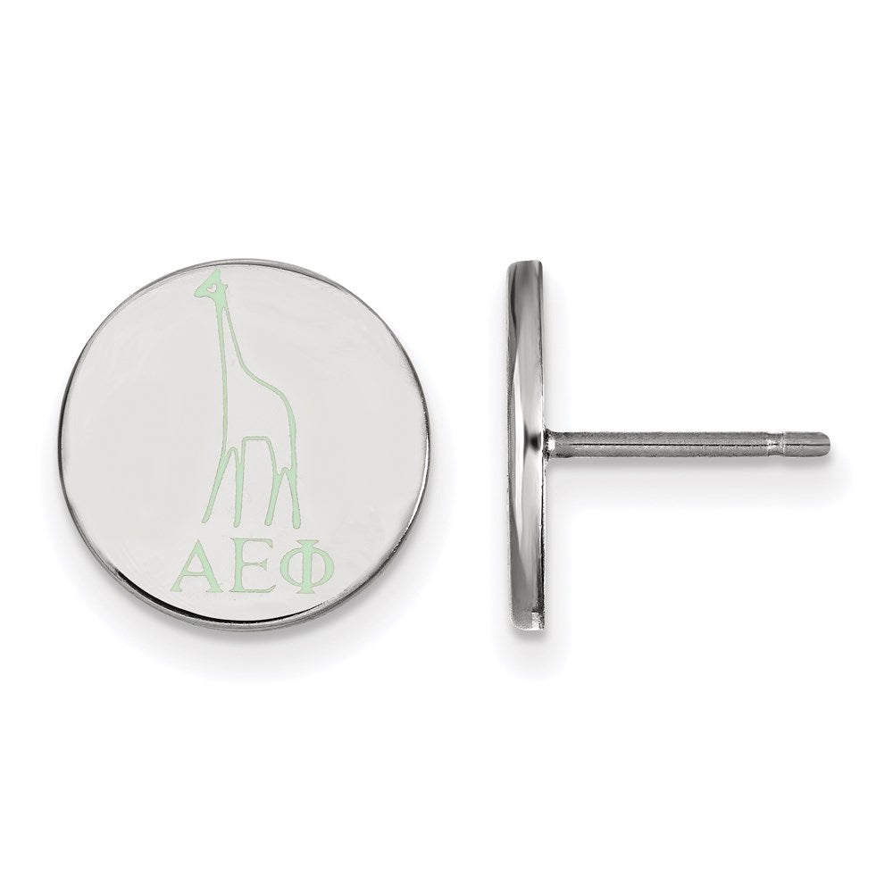 Sterlingsilber Rhodiniert Logoart Alpha Epsilon Phi Sorority Symbol Farbe Emaille Ohrstecker