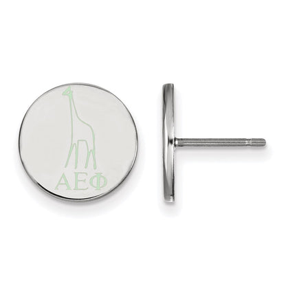 Sterlingsilber Rhodiniert Logoart Alpha Epsilon Phi Sorority Symbol Farbe Emaille Ohrstecker