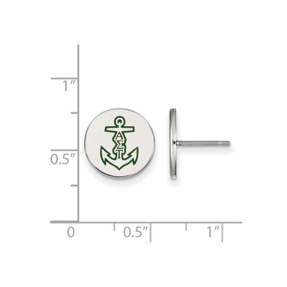 Sterlingsilber Rhodiniert Logoart Alpha Sigma Tau Sorority Symbol Farbe Emaille Ohrstecker