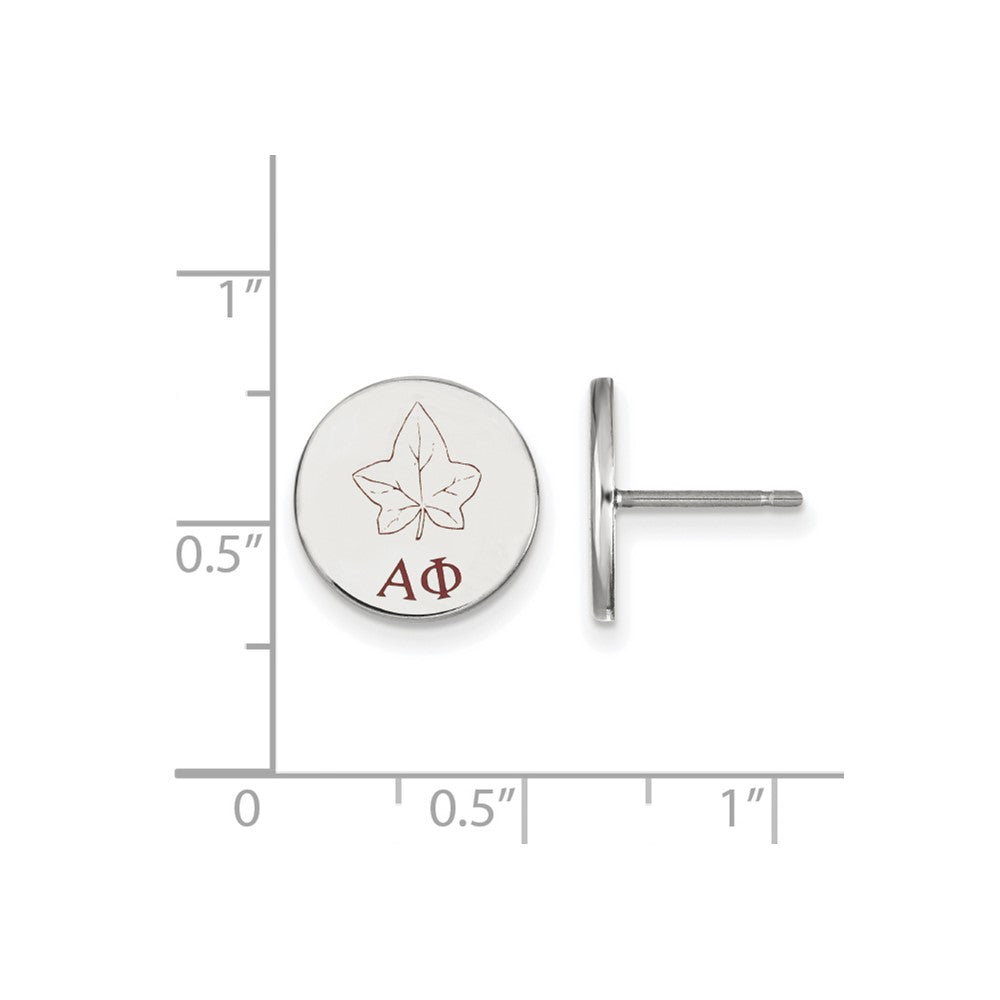 Sterlingsilber Rhodiniert Logoart Alpha Phi Sorority Symbol Farbe Emaille Ohrstecker