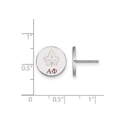 Sterlingsilber Rhodiniert Logoart Alpha Phi Sorority Symbol Farbe Emaille Ohrstecker