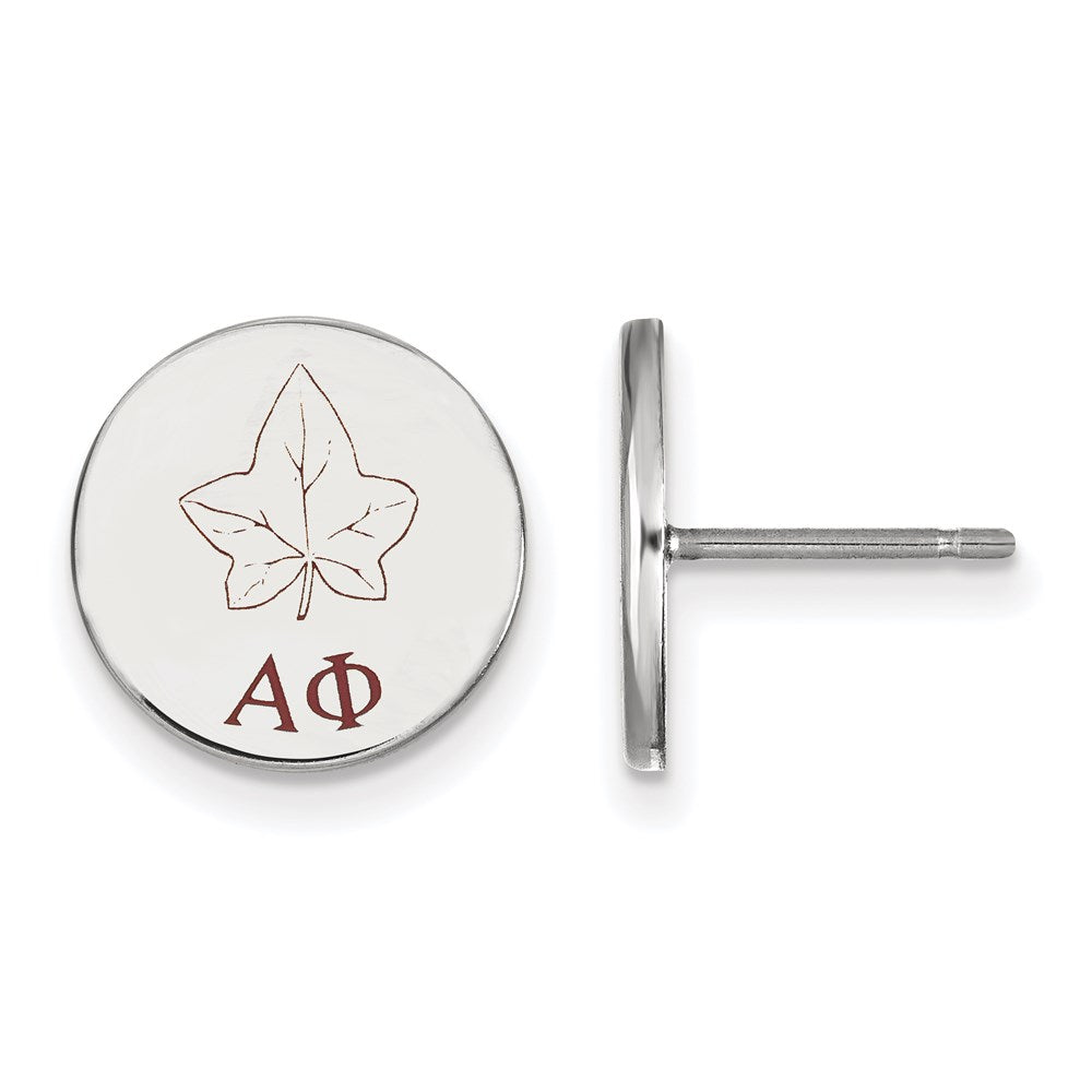 Sterlingsilber Rhodiniert Logoart Alpha Phi Sorority Symbol Farbe Emaille Ohrstecker