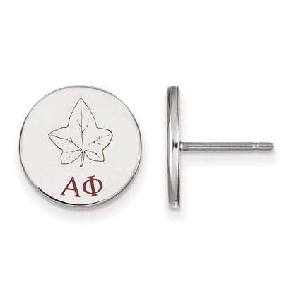 Sterlingsilber Rhodiniert Logoart Alpha Phi Sorority Symbol Farbe Emaille Ohrstecker