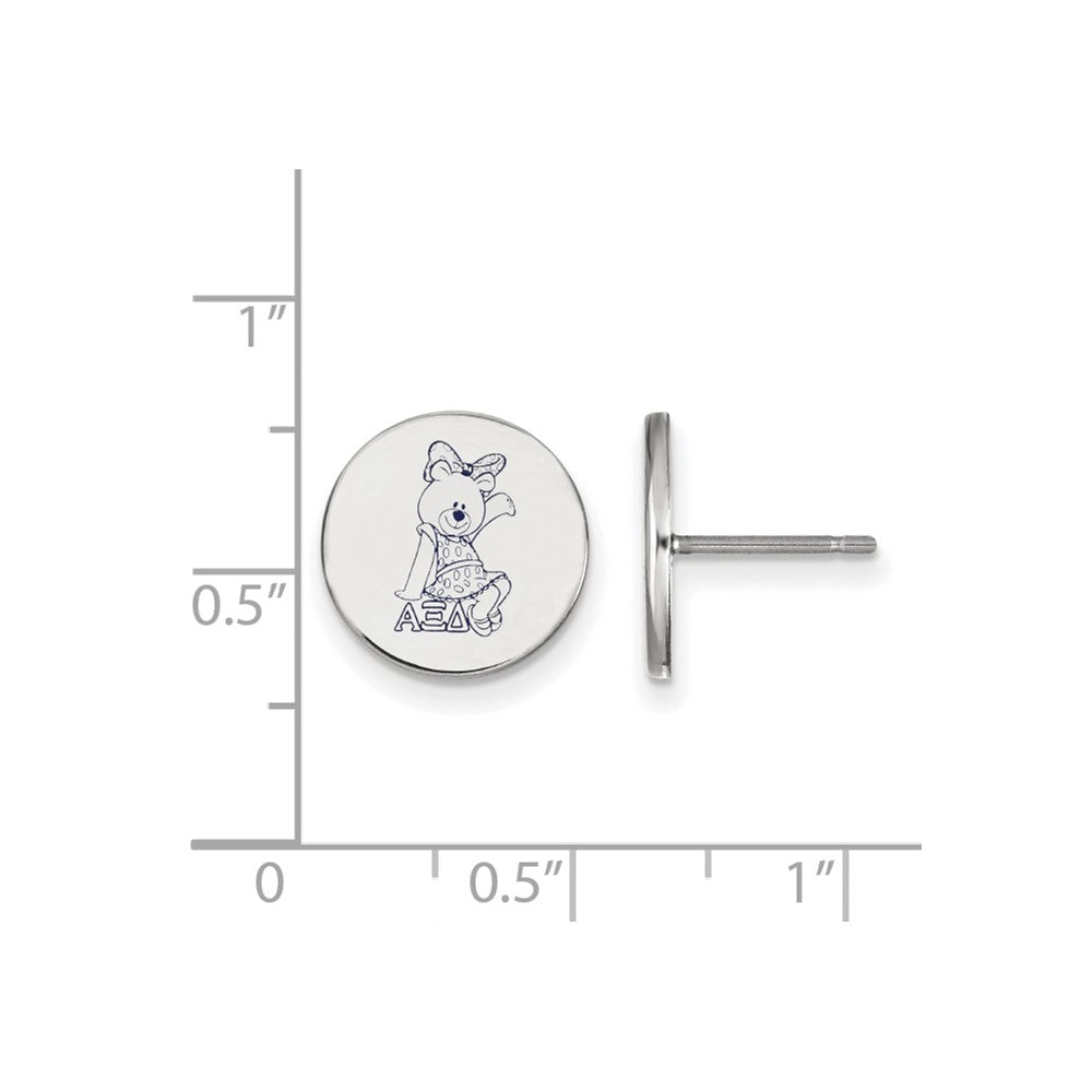 Sterlingsilber Rhodiniert Logoart Alpha Xi Delta Sorority Symbol Farbe Emaille Ohrstecker