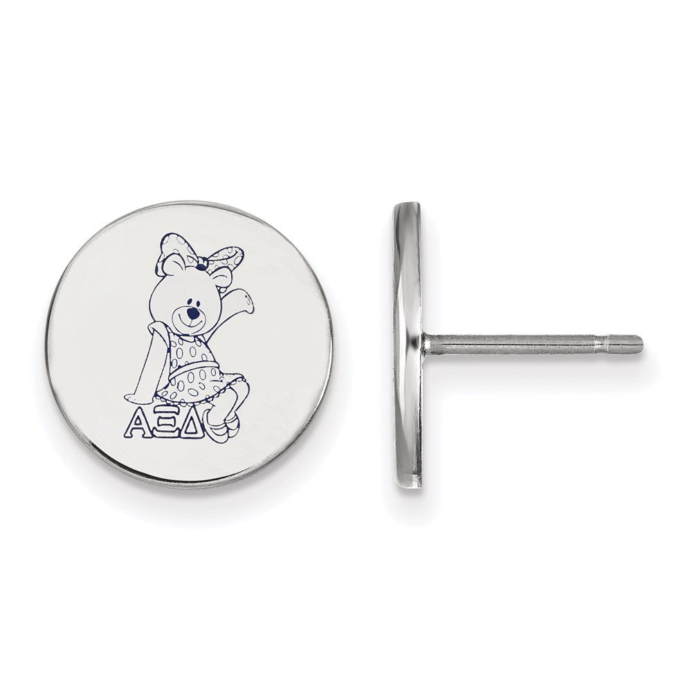 Sterlingsilber Rhodiniert Logoart Alpha Xi Delta Sorority Symbol Farbe Emaille Ohrstecker