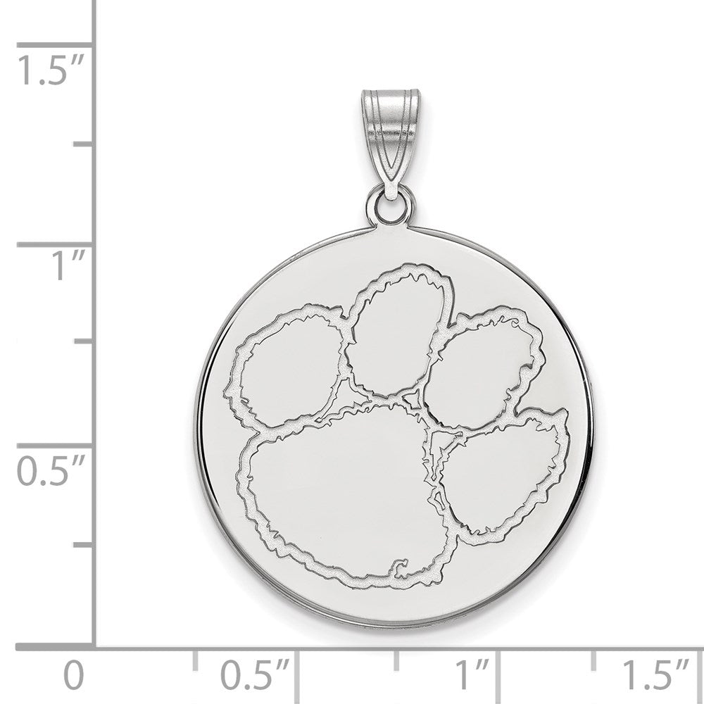 10K Weißgold Logoart Clemson University Tiger Paw Extra Groß Plättchen Anhänger