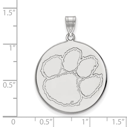 10K Weißgold Logoart Clemson University Tiger Paw Extra Groß Plättchen Anhänger